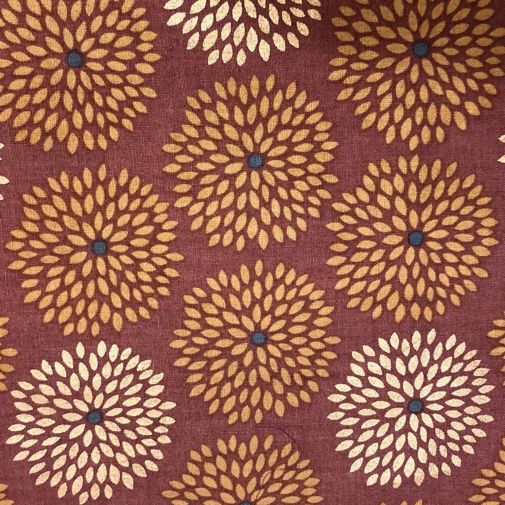 Marsala Metallic Copper Flower Burst, Emma & Mila by Camelot Collection 1.5 yard - Picture 6 of 9